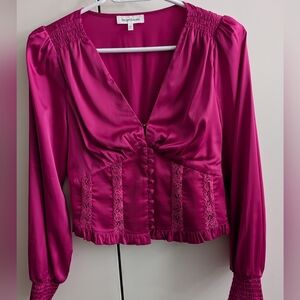 Heartloom Fuchsia Satin Top